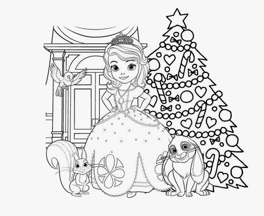 Sofia The First Christmas Free Colouring Pages