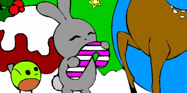 Deer in Snow online coloring page